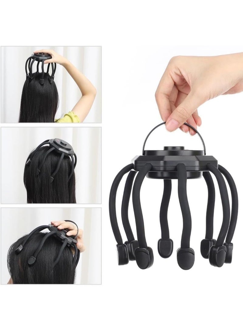 Octopus Head Scalp Massager – 360° Automatic Rechargeable Hands-Free Massage with 3 Vibration Modes for Stress and Headache Relief - Image 4